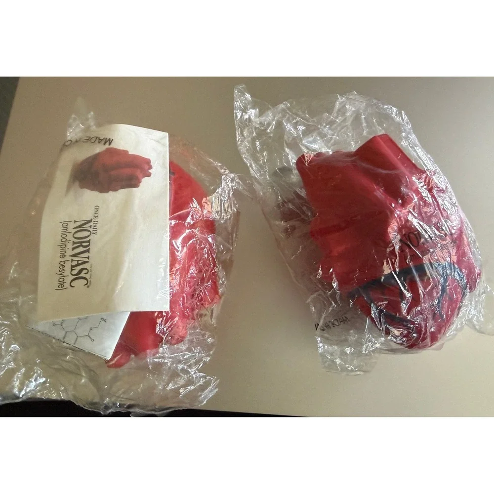 2 NORVASC Amlodipine Besylate Heart‎ Stress Ball Promotional Item NEW